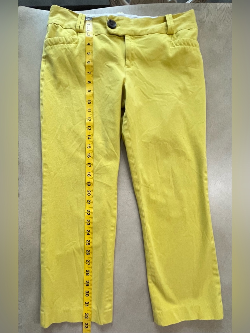 Banana Republic Martin Fit Cropped Pants Yellow Size 12 - Picture 5 of 10